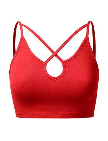 J.TOMSON Womens sleeveless Strappy Bustier Crop Tank Bralette Top at Amazon Women’s Clothing store: