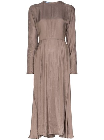 Neutral Prada Layered Midi Dress | Farfetch.com