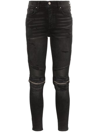 Amiri Mx2 High-Rise Zip-Detailed Skinny Jeans