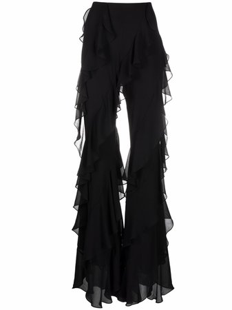 Shop 16Arlington ruffled straight-leg trousers with Express Delivery - FARFETCH