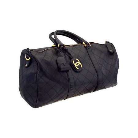CHANEL Black Quilted Duffle Bag
