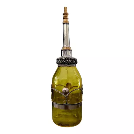 Recycled Vintage Moroccan Perfume Bottle / Yellow | Chairish