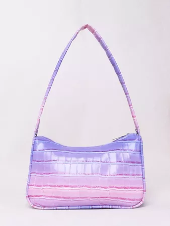 Ombre Croc Embossed Baguette Bag | SHEIN USA