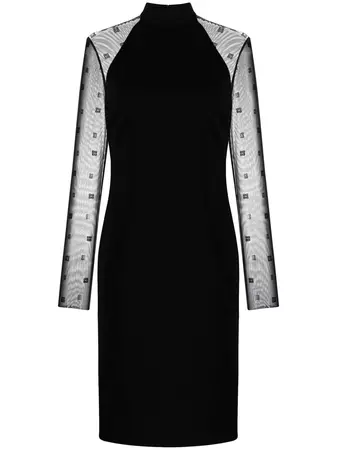 Givenchy sheer-sleeved Tailored Dress - Farfetch
