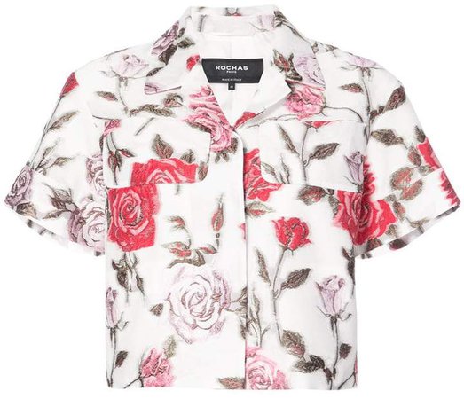 floral shortsleeved cropped shirt