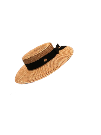 women’s flat top vintage 1950s straw hat