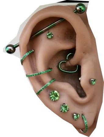 green piercings
