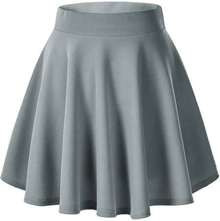 Urban CoCo Women's Basic Versatile Stretchy Flared Casual Mini Skater Skirt (2XL, Grey) at Amazon Women’s Clothing store