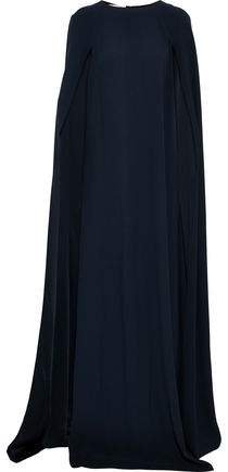 Cape-back Washed-crepe Gown