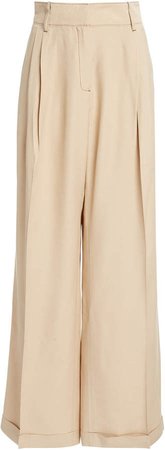 Tailored Crepe Wide-Leg Trousers