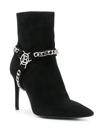 Balmain Chain Embellished Ankle Boots - Farfetch