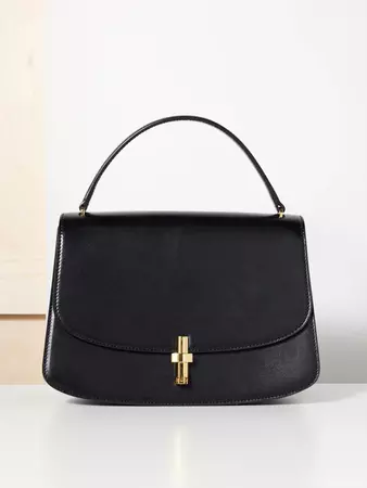 Black Sofia 10.00 medium leather top handle bag | The Row | MATCHES UK