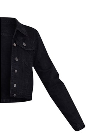 black cropped denim jacket