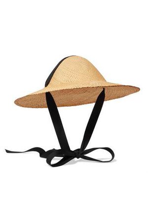 CLYDE | Adriatic cotton-trimmed straw hat | NET-A-PORTER.COM