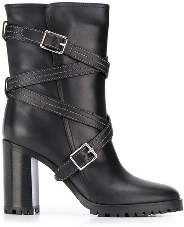 buckled strap boots