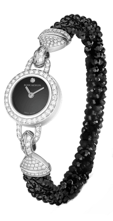 Boucheron, JOY DE LUMIERE Watch in white gold, diamonds and black spinels