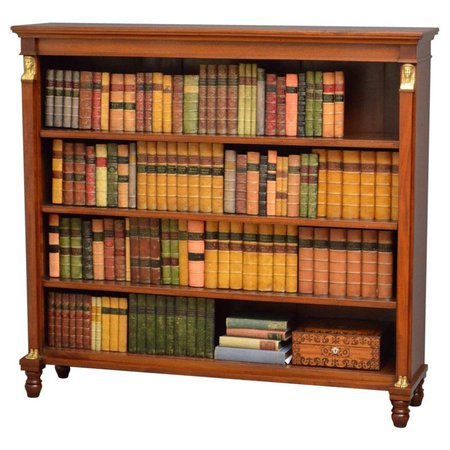 Victorian Walnut Open Bookcase For Sale at 1stdibs