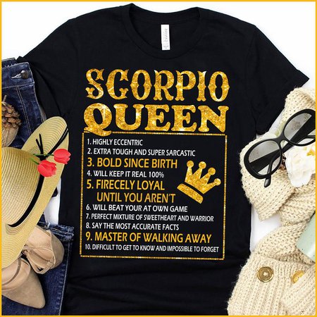 Scorpio Queen Birthday t-shirt Scorpio Queen Scorpio | Etsy