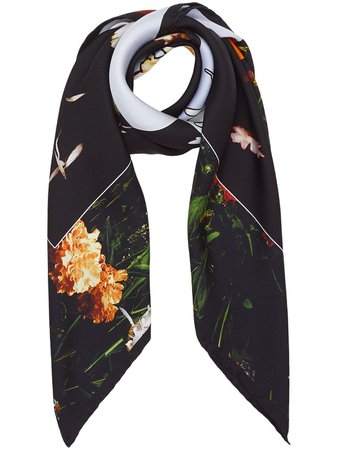 Burberry Floral Print Silk Square Scarf - Farfetch