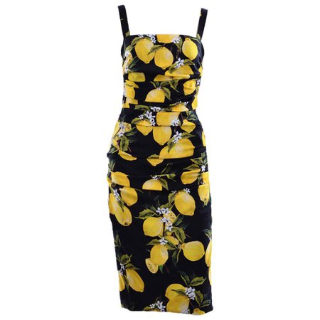 Dolce & gabbana Lemons Print Midi Dress Amarillo, Dressinn