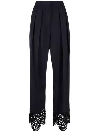 Stella McCartney Broderie anglaise-trimmed Trousers - Farfetch