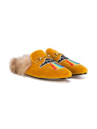GUCCI UFO embroidered Princetown slippers