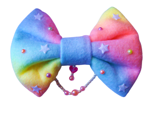 Pastel rainbow star bow