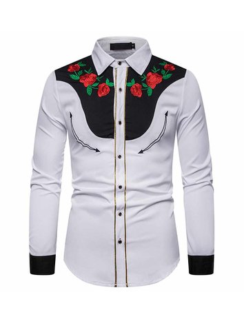 cowboy shirt with roses