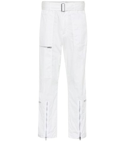 High-rise cotton-blend pants