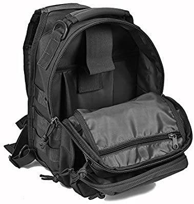 Black Tactical Military Shoulder Sling Backpack
