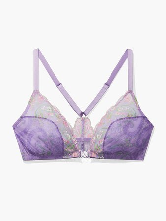 Bohemian Paisley Embroidered Bralette in Purple | SAVAGE X FENTY