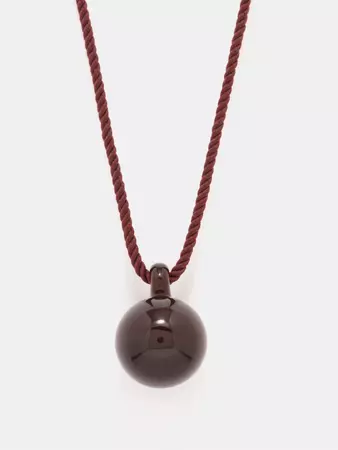 Burgundy Glass and cord pendant | Annika Inez | MATCHES US