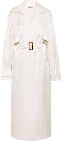 MATÉRIEL - Belted Silk-satin Trench Coat - White