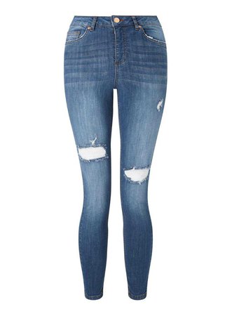 LIZZIE Blue Smokey Ripped Jeans - Jeans - Clothing - Miss Selfridge