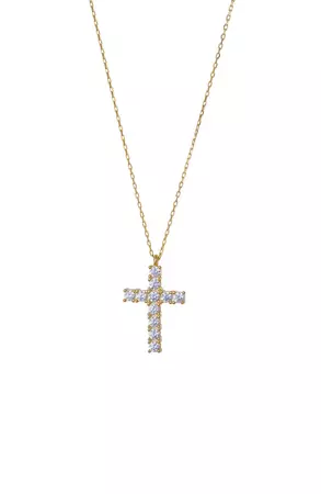 Argento Vivo Sterling Silver Pavé Cross Pendant Necklace | Nordstrom