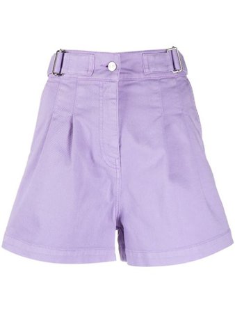 Shop MSGM pleat-detail denim shorts with Express Delivery - FARFETCH