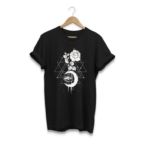 Rose Moon shirt Gothic t-shirt Grunge Tshirt Wiccan | Etsy