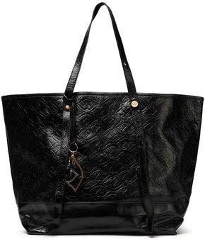 Bisou Embossed Glossed-leather Tote