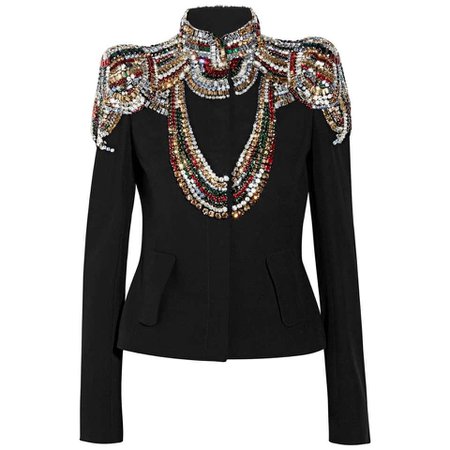 ALEXANDER MCQUEEN, Swarovski crystal-embellished black jacket