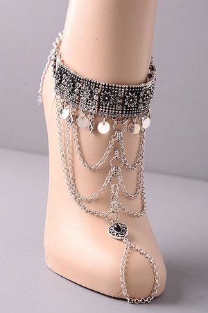 Medieval Coin Dangle Chain Anklet. - Socks and Anklets