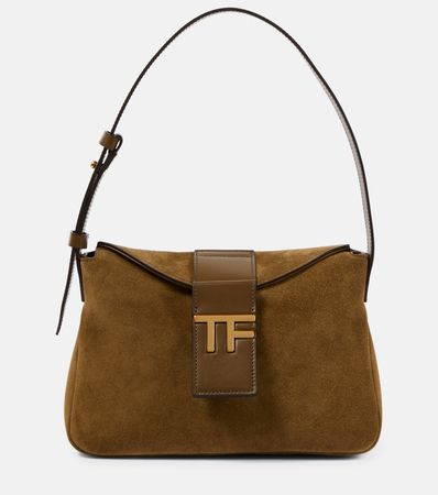 TF Mini Suede Shoulder Bag in Brown - Tom Ford | Mytheresa
