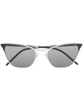 Saint Laurent Eyewear cat-eye silver-tone sunglasses - FARFETCH