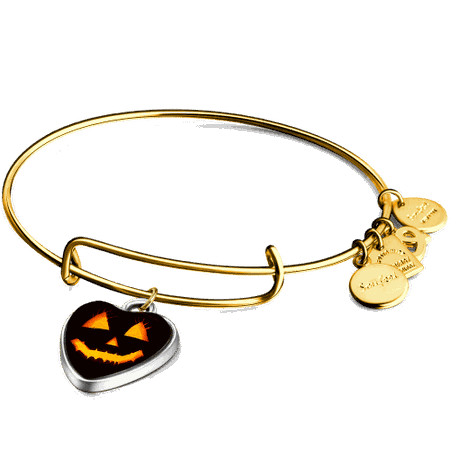 Halloween Pumpkin Lantern Charm Bangle 14k Gold Plated