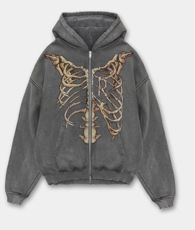 skeleton grunge fairy punk zipper hoodie