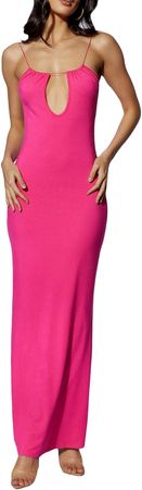 Amazon.com: Spaghetti Strap Dresses for Women Sexy Backless Maxi Bodycon Slim Going Out Cami Long Dress Party Clubwear : Clothing, Shoes & Jewelry