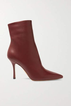 Gloria Leather Ankle Boots - Burgundy