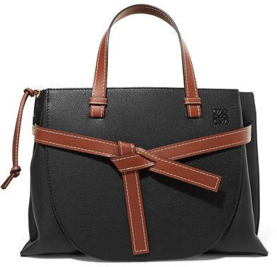 Gate Textured-leather Tote - Black