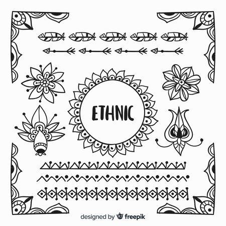 Free Vector | Hand drawn ethnic style element collection