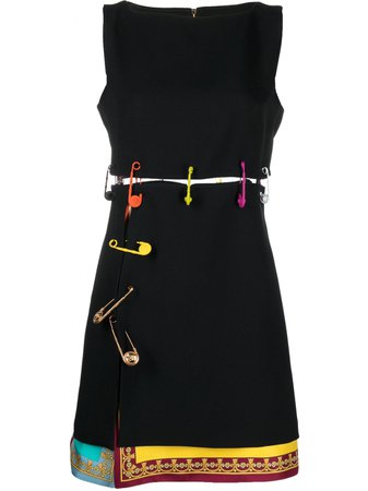 Versace Barocco Goddess Safety Pin Mini Dress - Farfetch