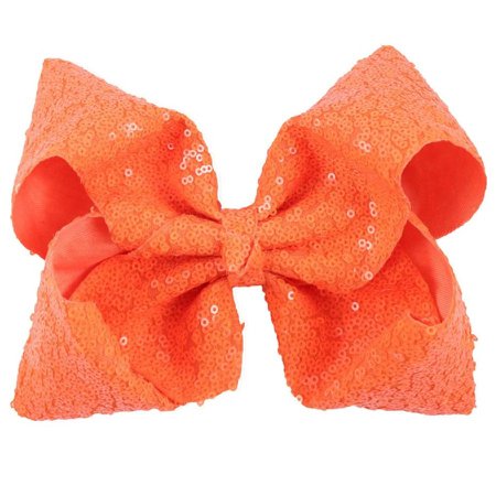 glitter orange bow